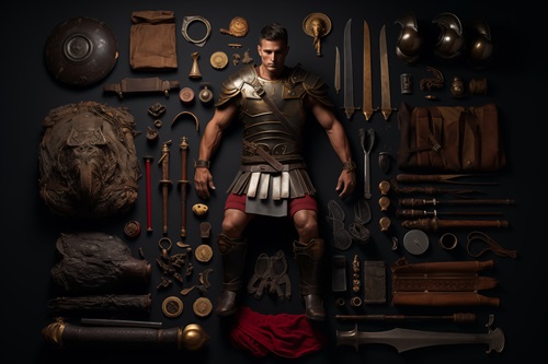 Knolling of a Roman Gladiator